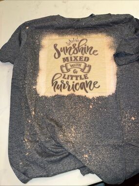 "Sunshine Mixed With A Little Hurricane" Bleached Navy Short Sleeve Tee